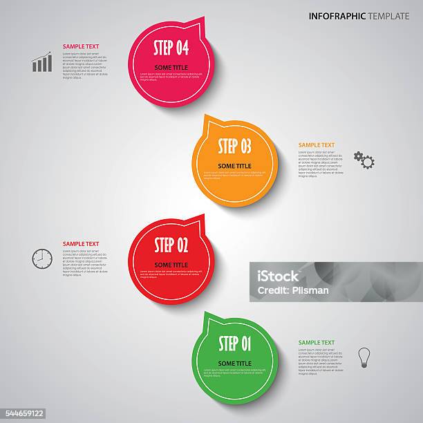 Info Graphic With Colored Design Pointers Template Stock Illustration ...