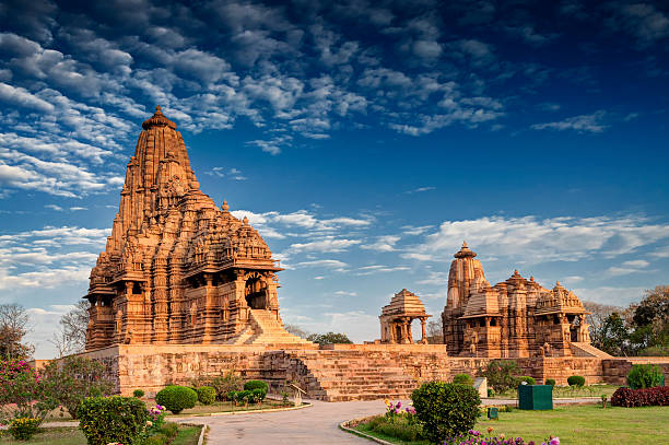 Kandariya Mahadeva Temple, Khajuraho, India-UNESCO world heritage site stock photo