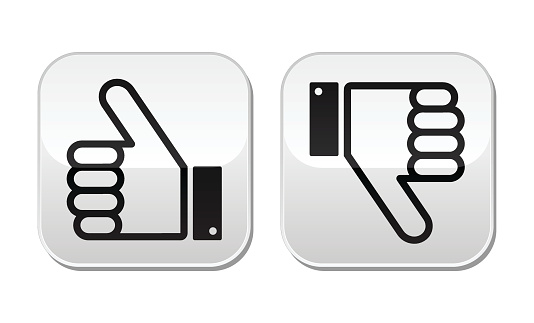 Like it, hand with thumb up vector grey square buttons set