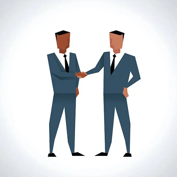 Vector illustration of Illustration Of Two Businessmen Shaking Hands