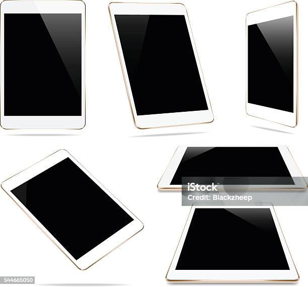 Gold Tablet Vector Mock Up Gold Tablet Isolated On White Vector Design Stock Illustration ...