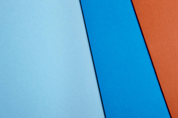 istock Colored cardboards background in blue brown tone. Copy space 544665122