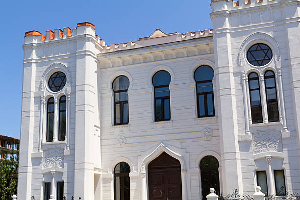istock Snow-white building of the synagogue in Batumi 544665334