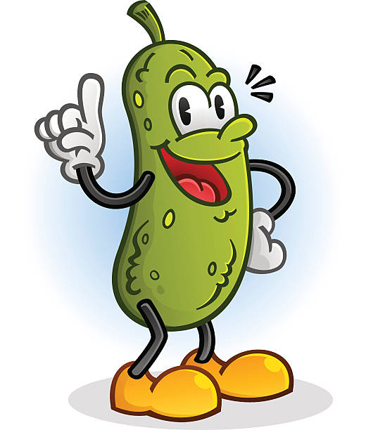 Pickle Retro Styled Cartoon Character vector art illustration