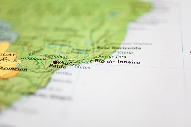 istock Nations: Map of South American countries. Focus on Brazil. 544666744