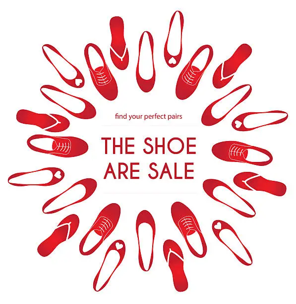 Vector illustration of shoe sale poster banner advertising