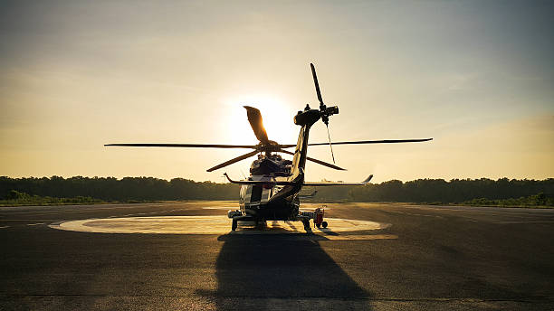 istock helicopter parking landing on offshore platform, Helicopter transfer passenger 544672314