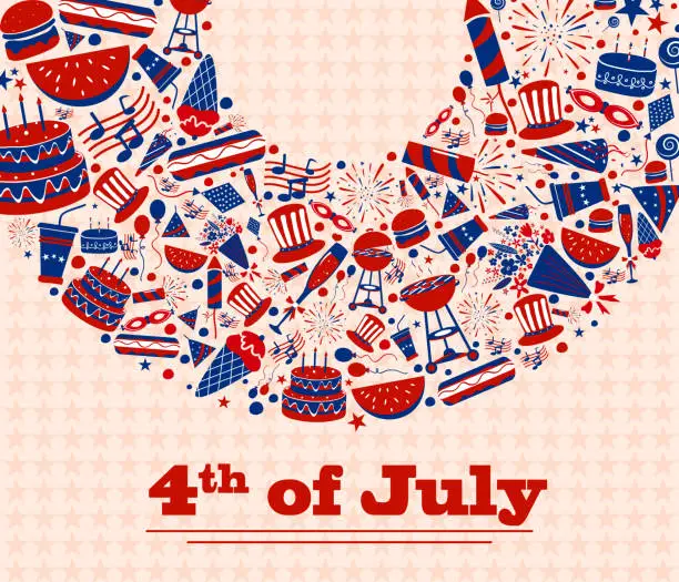 Vector illustration of Background for 4th of July Independence Day  America