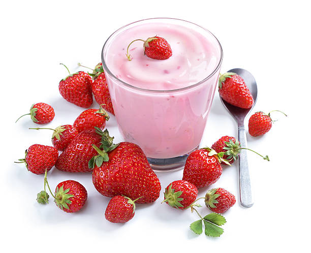 istock Strawberry yogurt with fresh strawberry 544675364