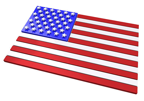 istock 3D rendering of an American flag in relief 544675510