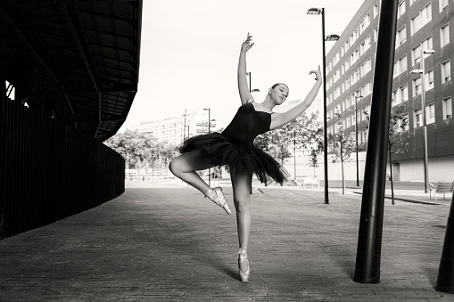 Ballet dancer performance in the city