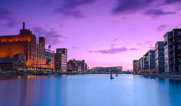 istock Duisburg harbor basin in the evening 544682200