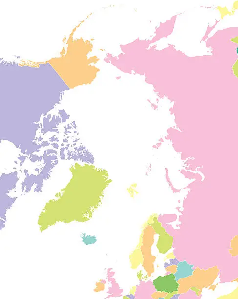 Vector illustration of Arctic Region map