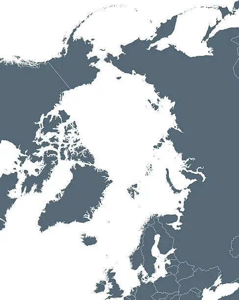 Vector illustration of Arctic Region map