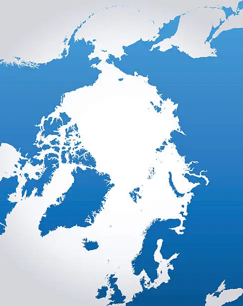 Vector illustration of Arctic Region map