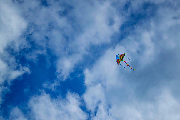 istock kite's colors in the blue sky 544684870
