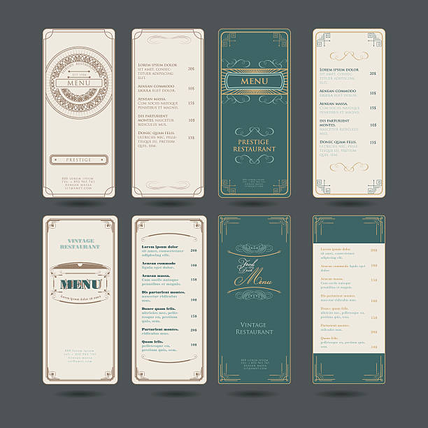 Set Of Vintage Restaurant Menu Design Template vector art illustration