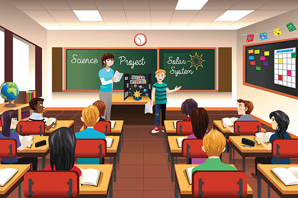 Students Present In Class 7,100+ Child Presentation Illustrations, Royalty-Free Vector Graphics ...