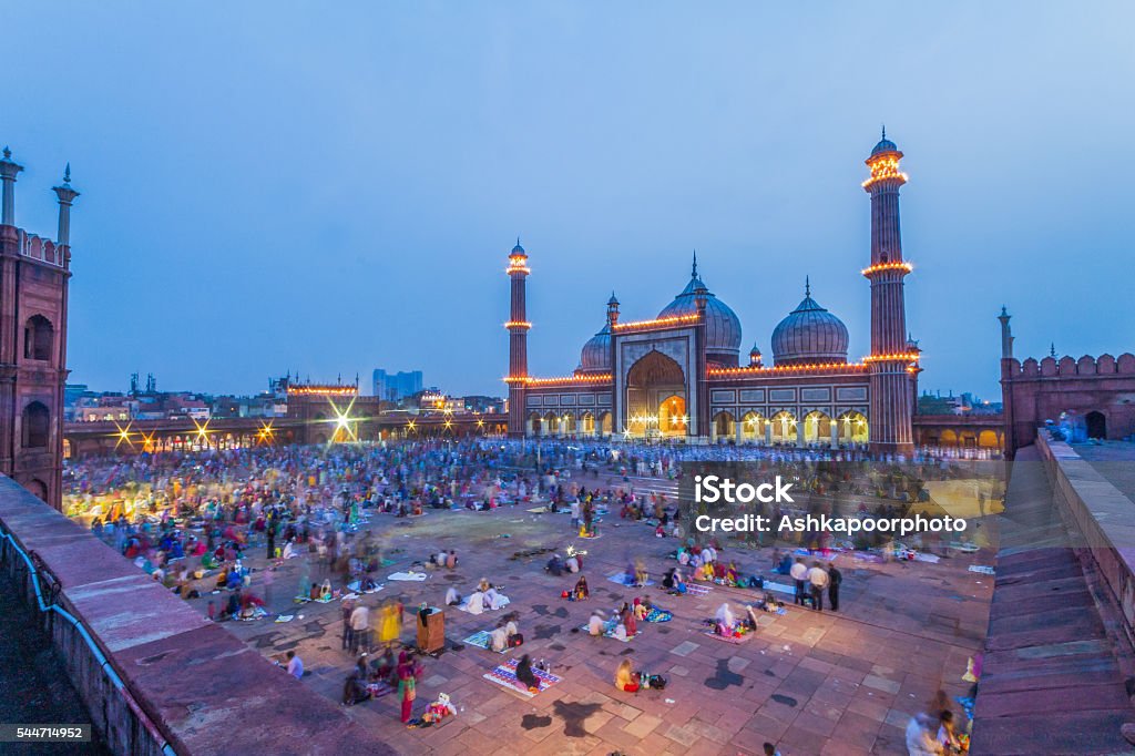 Jama Masjid view of Jama Masjid on Eid 2015 India Stock Photo