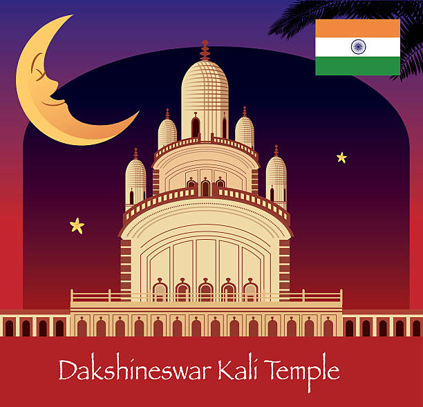 Dakshineswar kali temple Vector Dakshineswar kali temple brahma illustrations stock illustrations