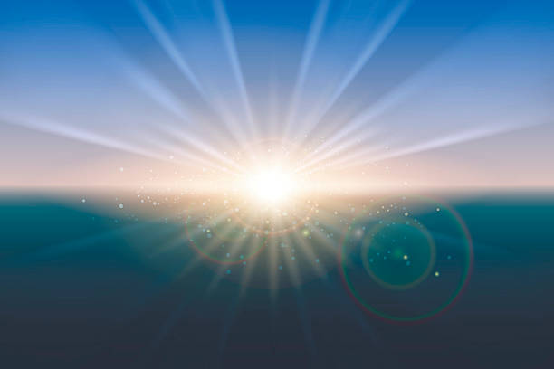 Sunrise vector glow background Sunrise vector. Sky and sun blur glow background optimism background stock illustrations