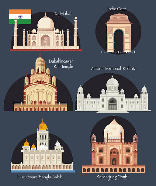 India Symbols Vector India Symbols taj mahal vector stock illustrations