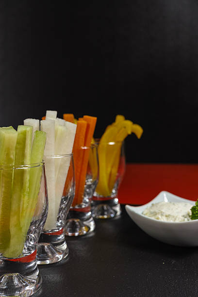 istock Healthy snacks - vegetable sticks and dip 544715294