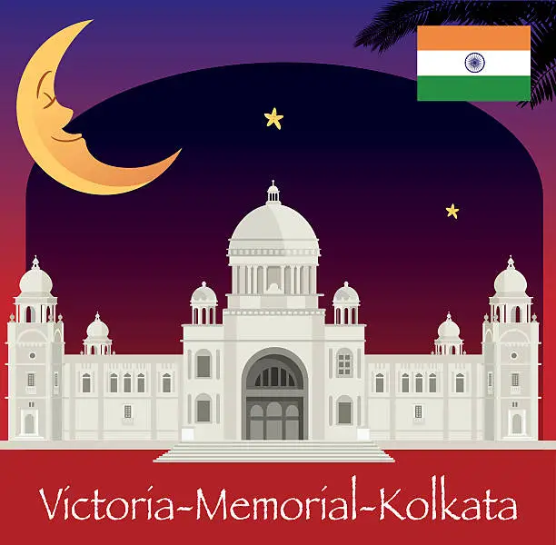 Vector illustration of Victoria Memorial