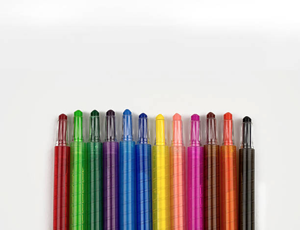 istock Kids twister crayons on white background 544715786