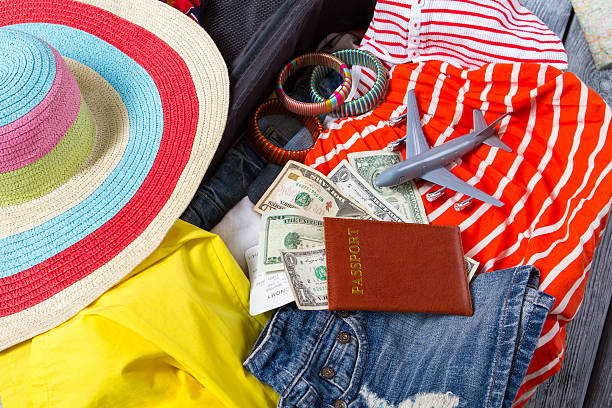 istock Passport with dollars on clothes. 544718260