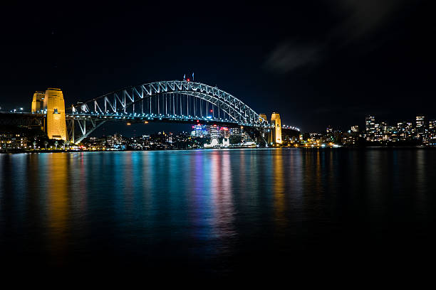 istock Night time view of Sydney Harbour Bridge 544718822