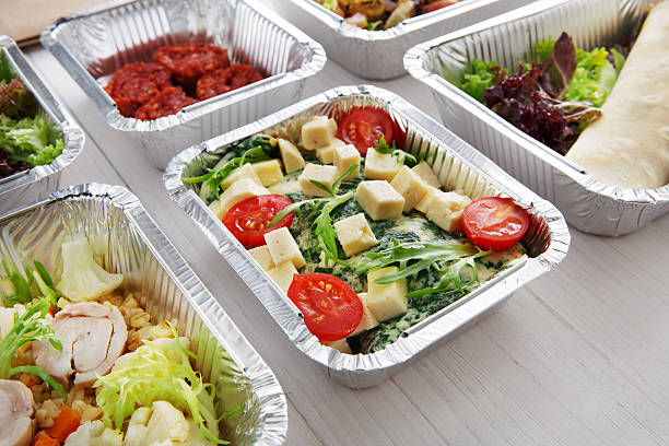 istock Healthy food in boxes, diet concept. 544719780