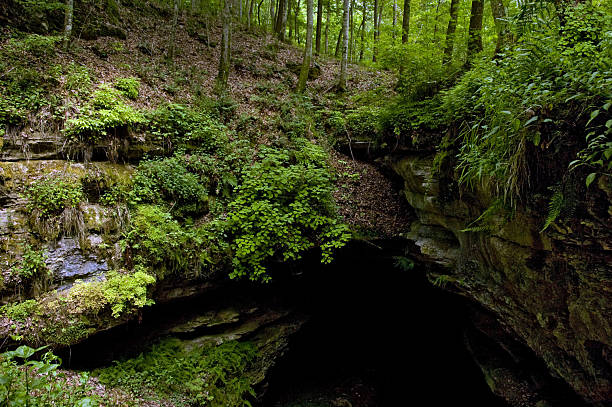 Historic Entrance to Mammoth Cave, Kentucky stock photo