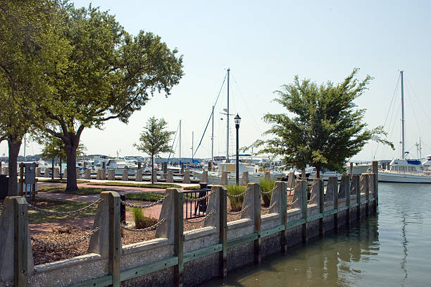 Henry Chambers Waterfront Park and Boat Marina, Beaufort, South Carolina stock photo