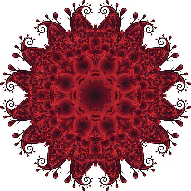 Vector illustration of vector mandala in indian style