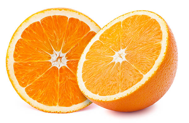 istock Halfs of orange isolated 544728588