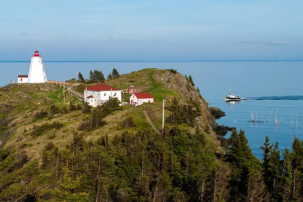 Photo of Lighthouse with Fishing Boat