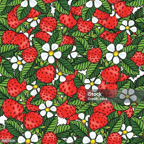 Native Strawberry Pattern Seamless Strawberry Pattern On White Background Stock Illustration ...