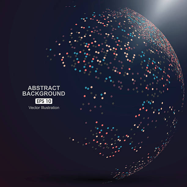 istock Dots colorful three-dimensional map of the world, abstract graphics. 544734750
