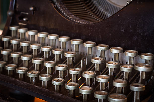 istock Old keyboard of vintage typewriter 544734918