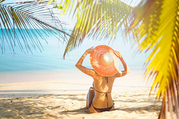 istock Woman at tropical beach 544737806