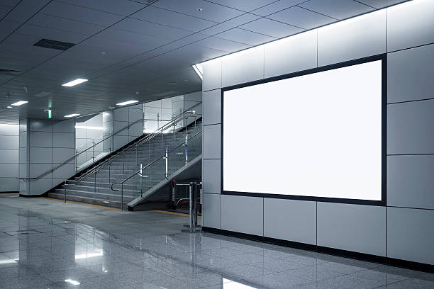 istock Billboard Banner signage mock up display in subway with stairs 544741252