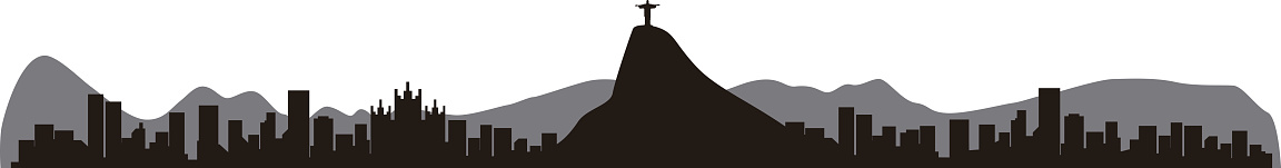 Rio de Janeiro Brazil skyline silhouette, vector illustration