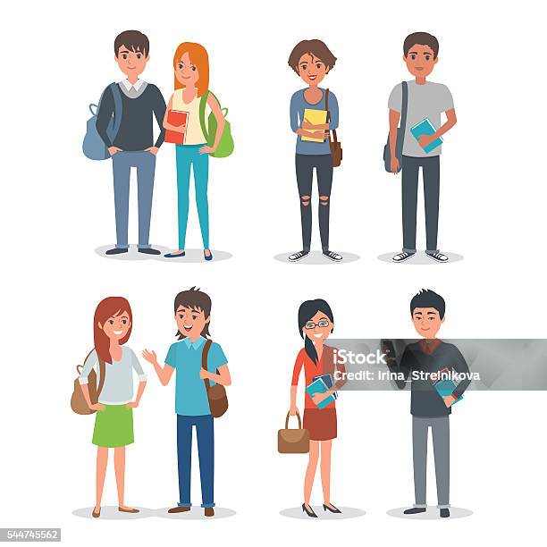 Students Stock Illustration - Download Image Now - Student, Teenager, Child