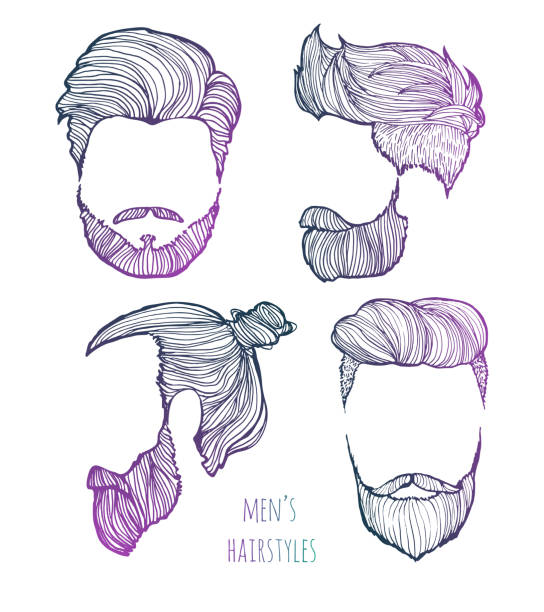 Man Hairstyle Set Of Handdrawn Sketches Stock Illustration - Download Image  Now - Adult, Art, Art And Craft - iStock