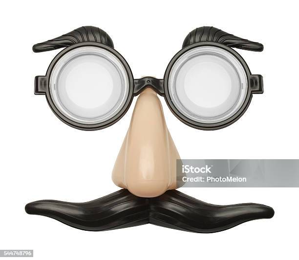 Funny Face Glasses Front Stock Photo - Download Image Now - Novelty Glasses, Mask - Disguise, Cut Out