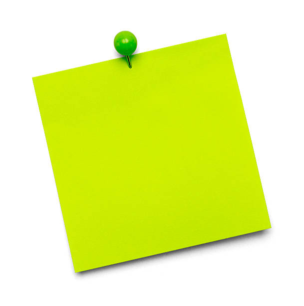 post-it verde - sticky note foto e immagini stock