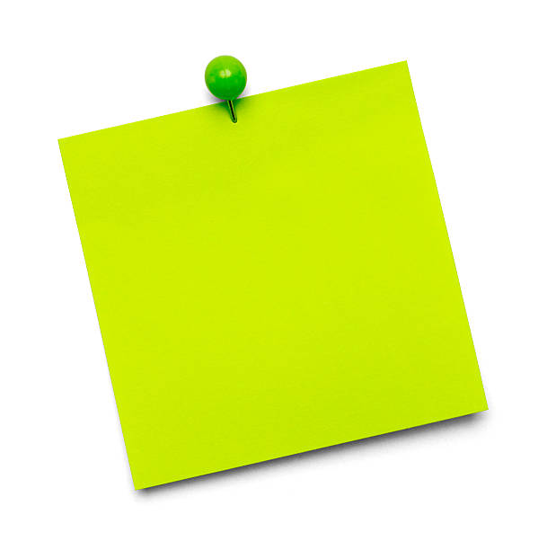verde nota autocolante - adhesive note thumbtack reminder paper imagens e fotografias de stock