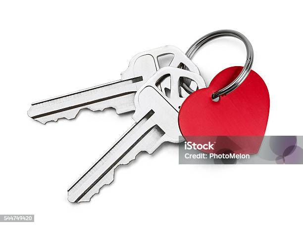 Keys To My Heart Stock Photo - Download Image Now - Key Ring, Key, Heart Shape