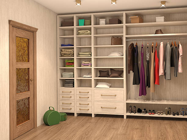 istock white, dressing room, interior of a modern house. 3d illustration 544750382